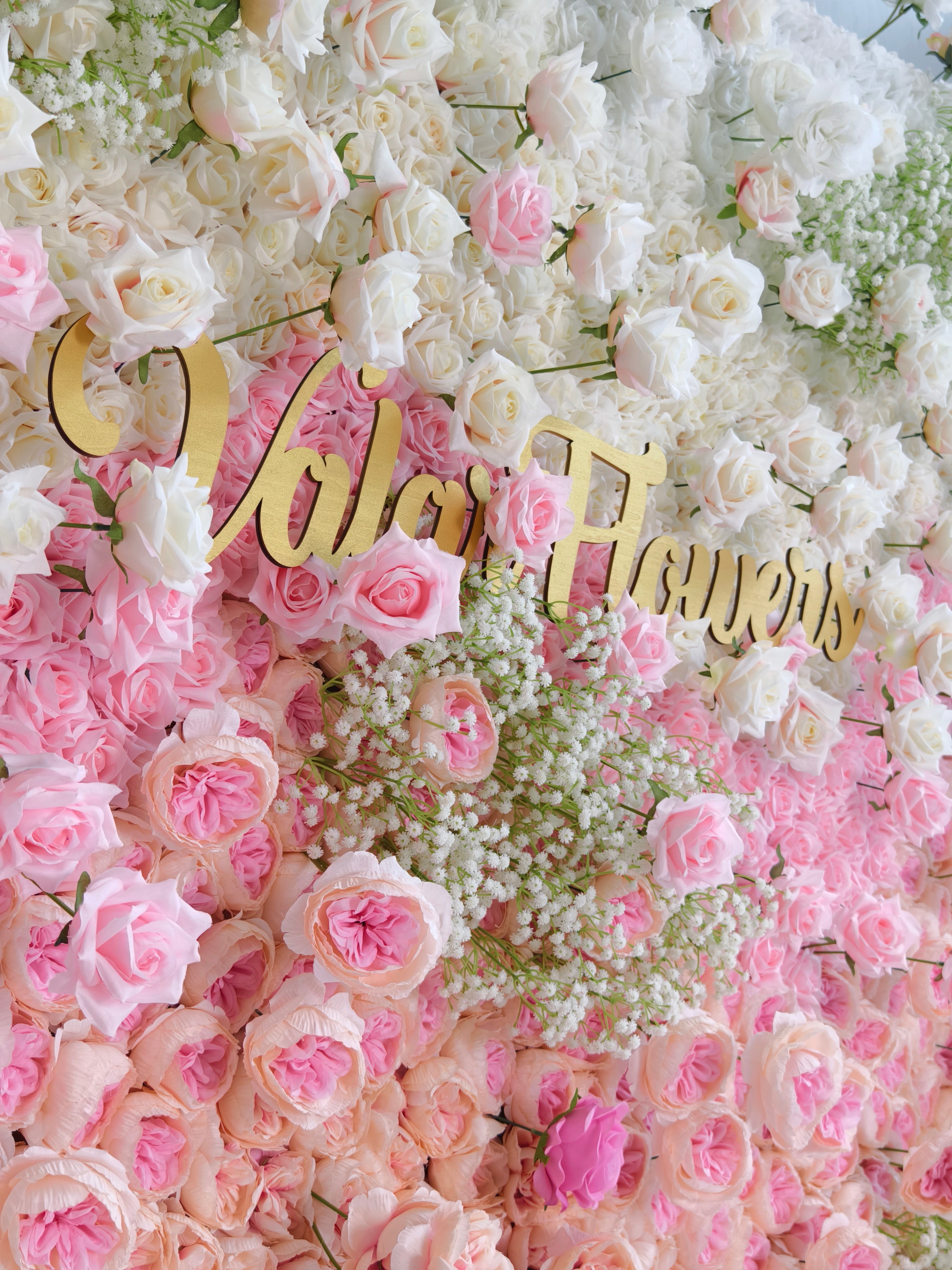 Valar Flower Roll Up Fabric Artificial Flower Wall Wedding Backdrop, Floral Party Decor, Event Photography-VF-100