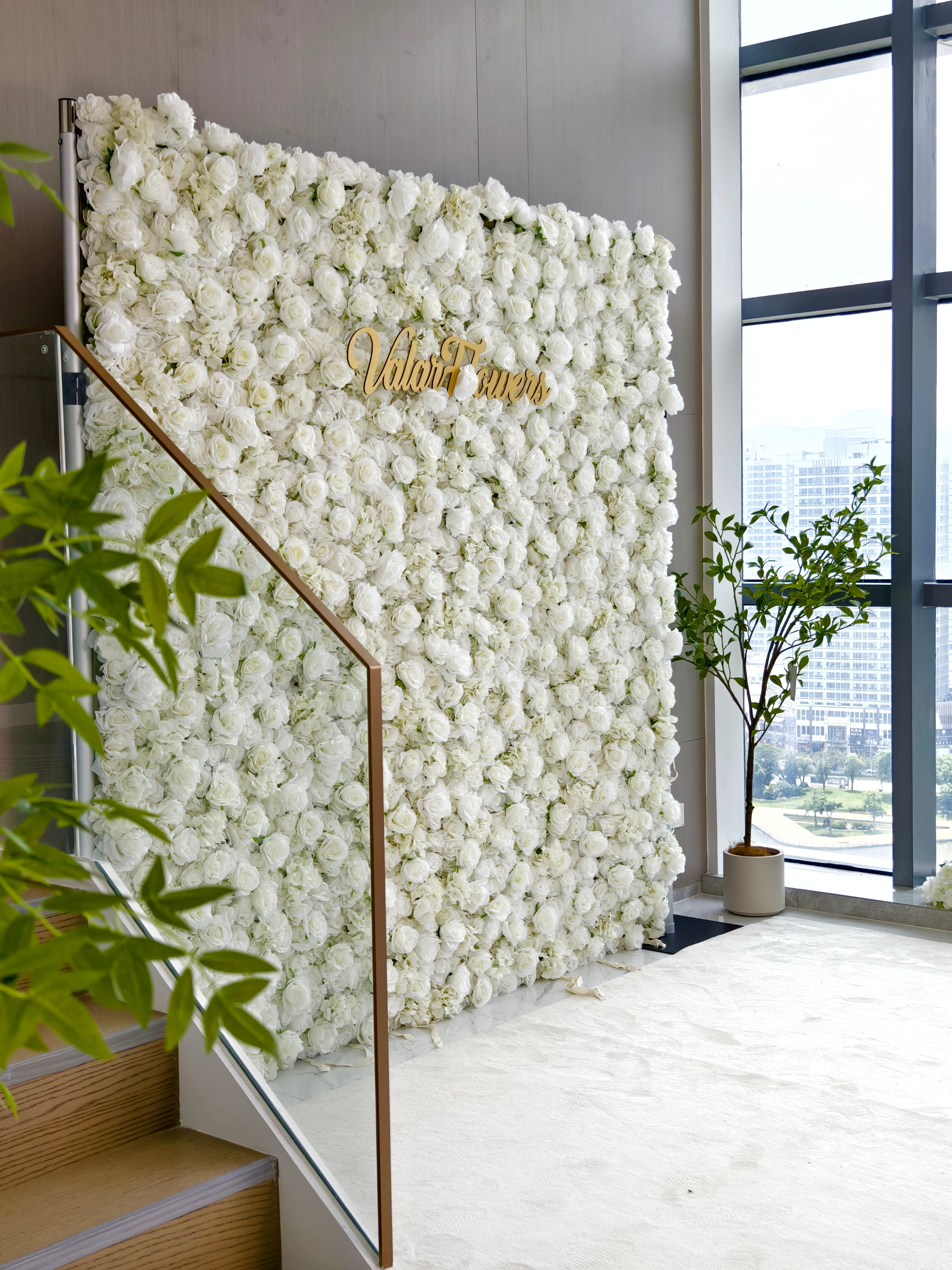 Fleurs Valar enroulables en tissu, mur de fleurs artificielles, toile de fond de mariage, décor de fête florale, photographie d'événement-VF-100 
