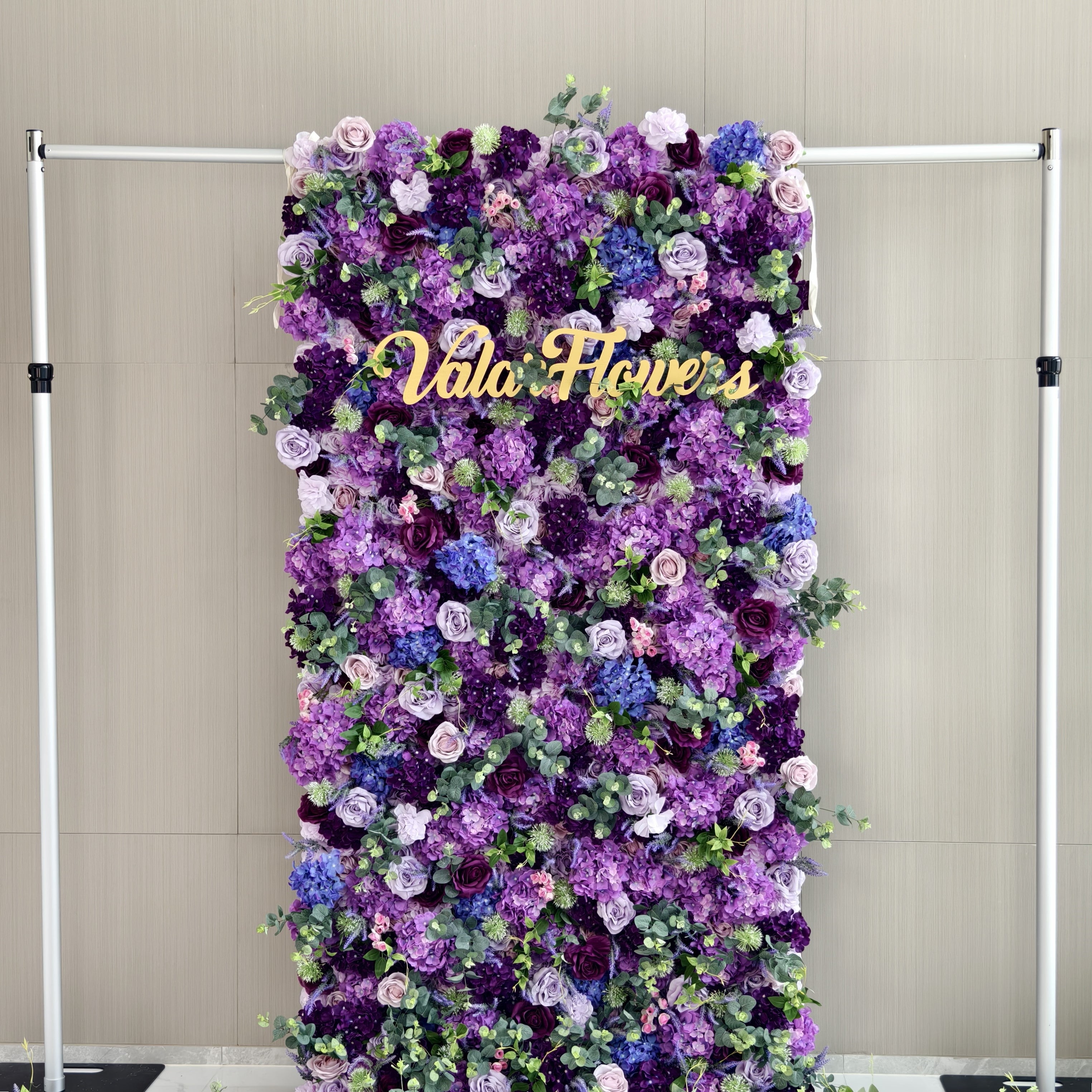 Fleurs Valar enroulables en tissu, mur de fleurs violettes artificielles, toile de fond de mariage, décor de fête florale, photographie d'événement-VF-192 