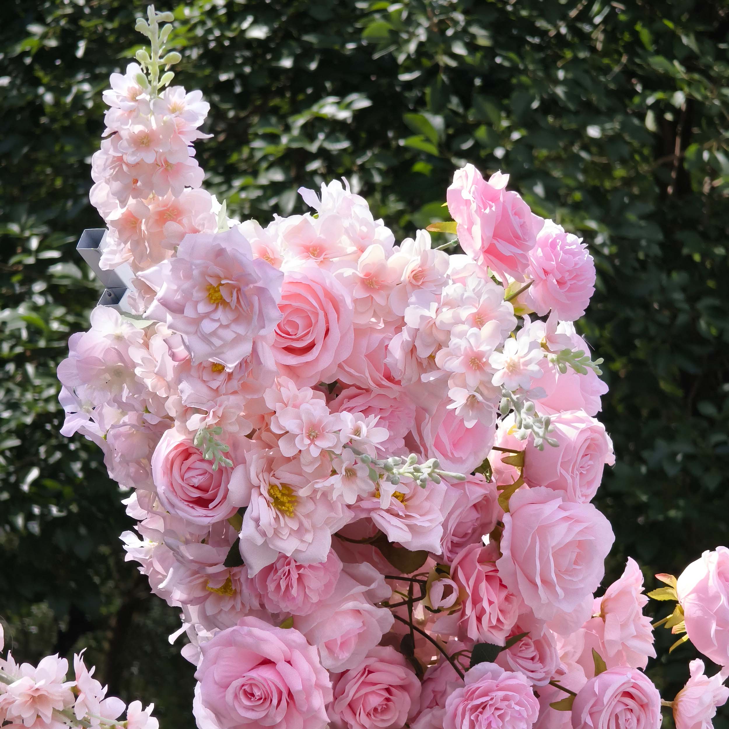 Moon Shaped Floral Arch - Stunning Rainbow Style Artificial Flower Arrangement for Weddings, Events, and Home Decor