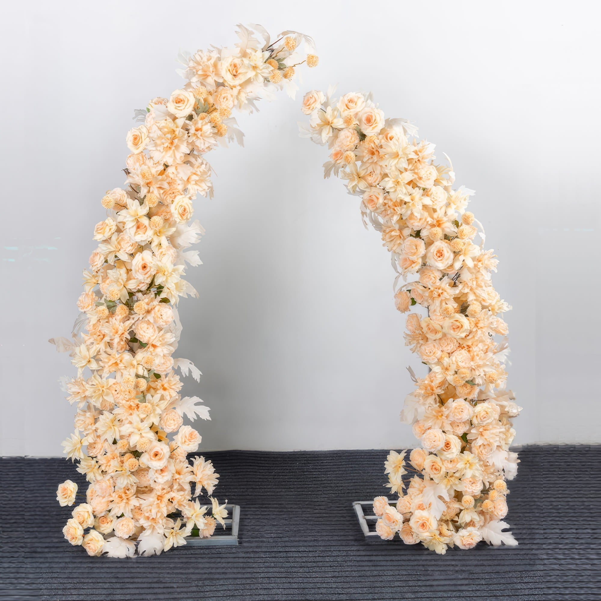 Floral Moon Archway Series - Elegant Pink, Vibrant Red, and Playful Fuchsia Artificial Flower Archways for Weddings & Celebrations