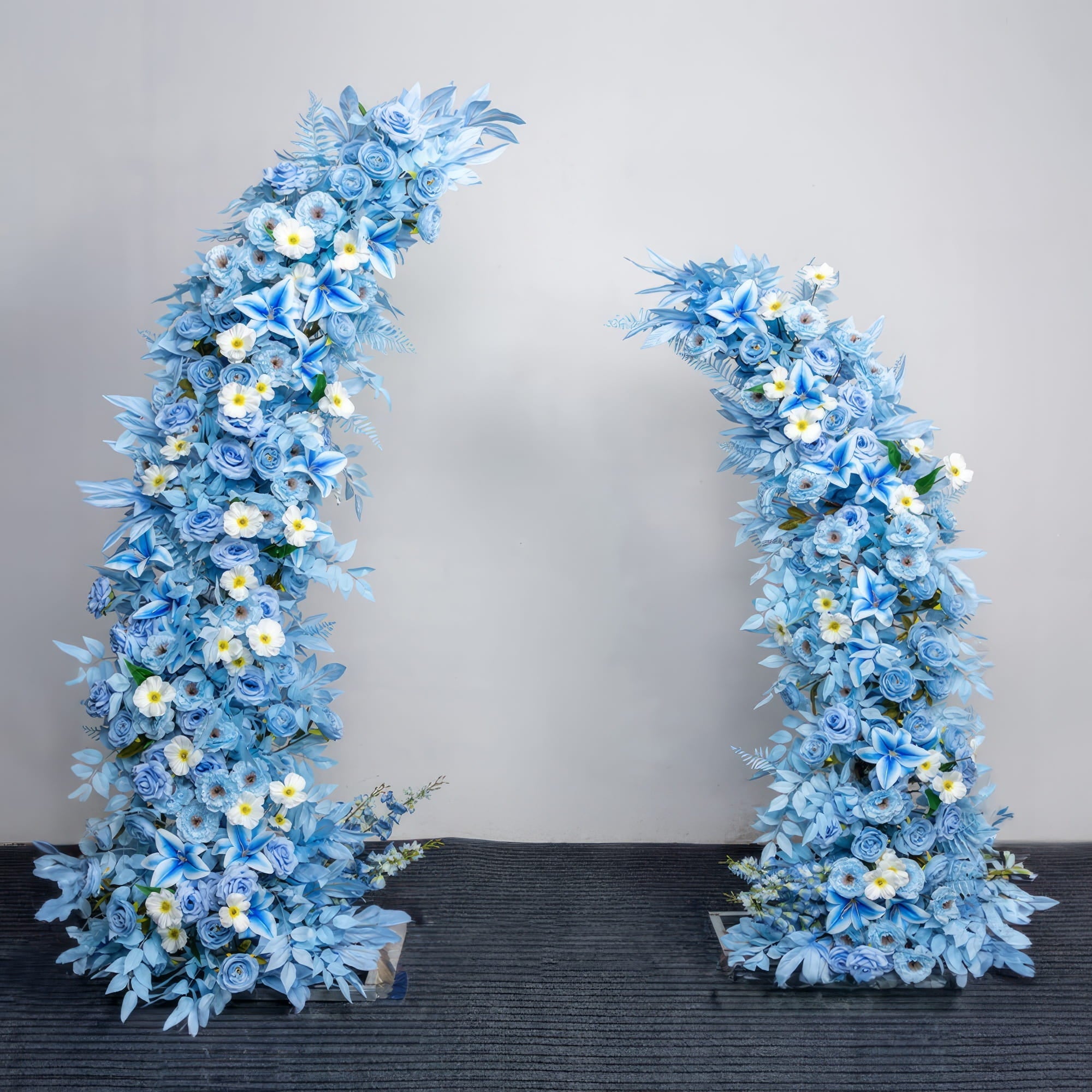 Blue Moon Floral Archway Series - Light Blue and Dark Blue Artificial Flower Archways for Elegant Weddings & Celebrations