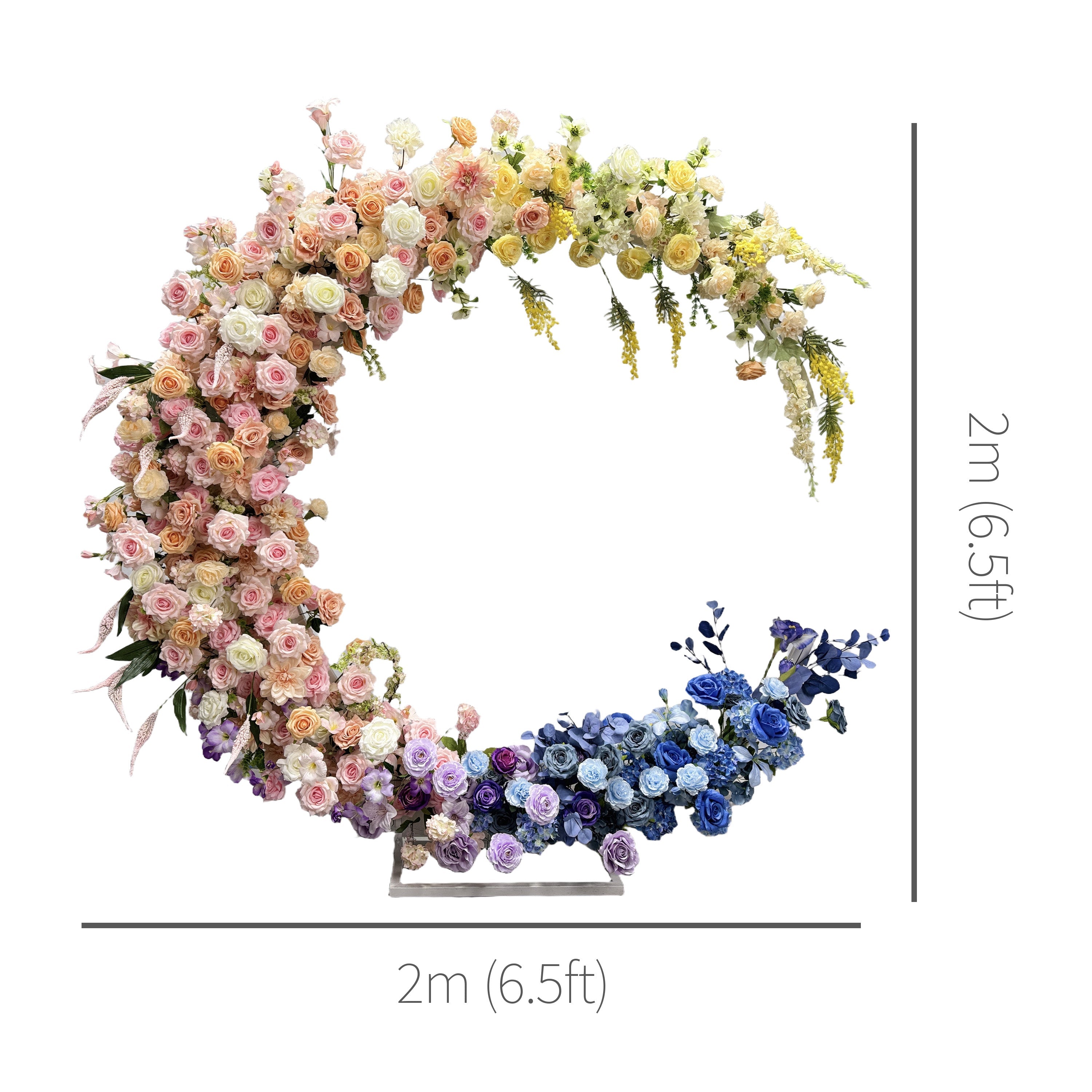 6.5 x 6.5 ft Elegant Artificial Flower Enchanting Floral Arch: A Kaleidoscope of Colors and Grace