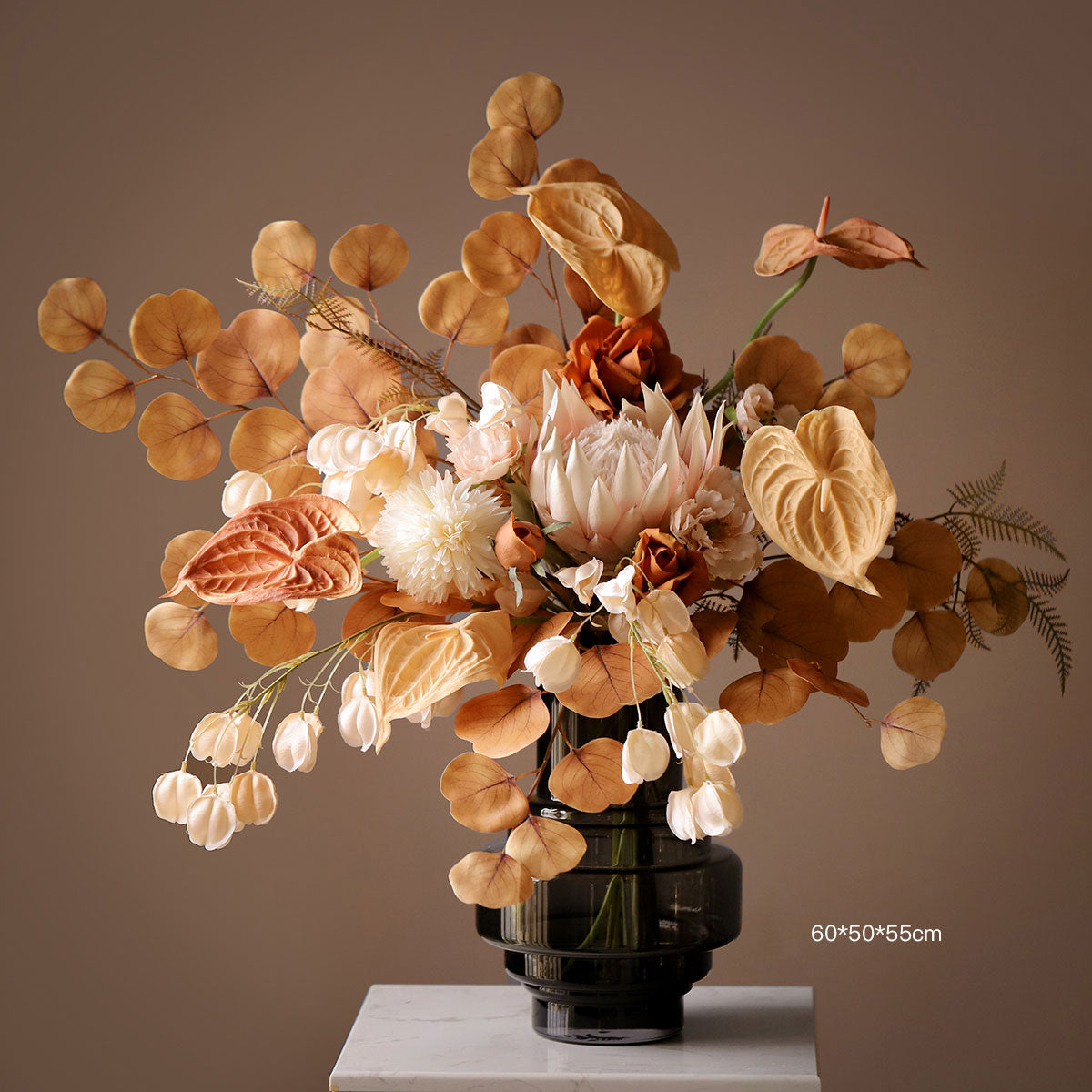 Fall Wedding Centerpiece in Warm Tones | Perfect Silk Floral Arrangement for Home, Living Room & Event Décor VB-101 (Without Vase)