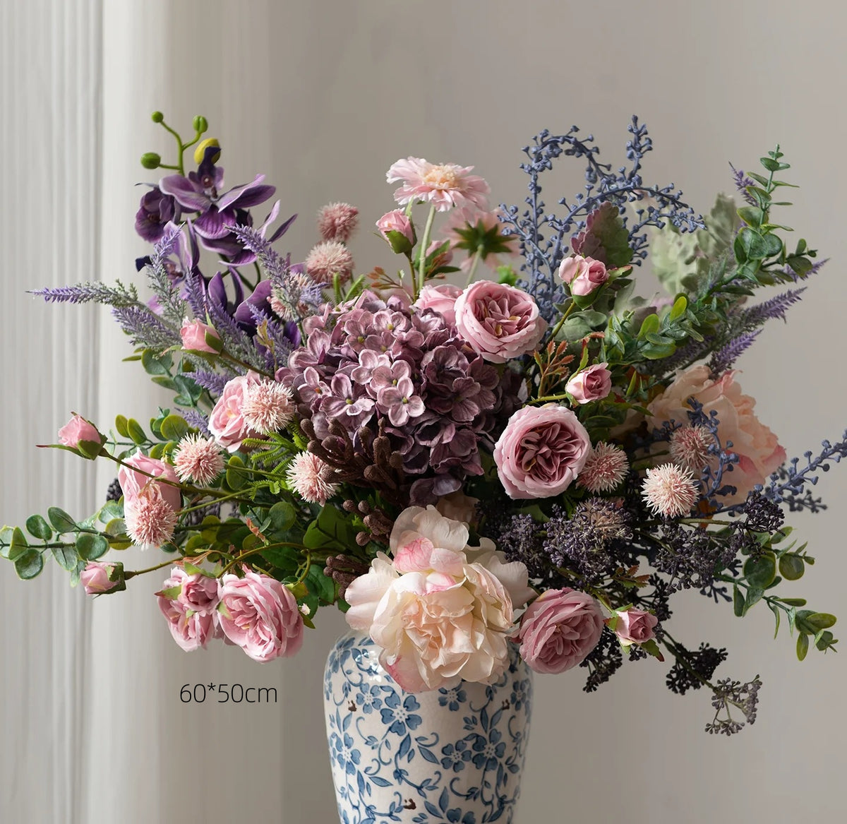 Elegantes Blumenstrauß-Arrangement mit Herbstmotiv | Luxuriöse Kunstblumen für Hochzeiten und Inneneinrichtung VB-113 (ohne Vase)