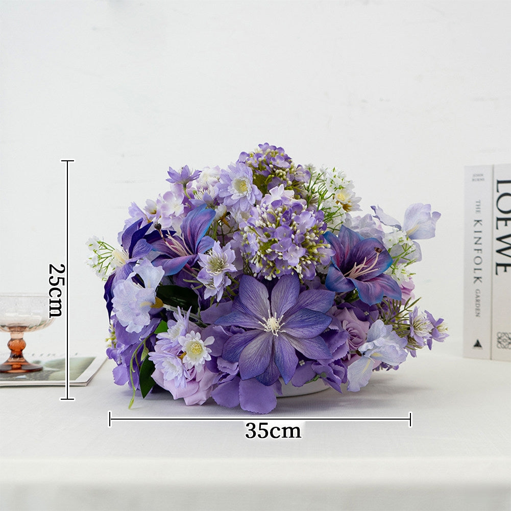 Arreglo Floral Artificial para Decoración de Bodas, Accesorio de Boda Hecho a Mano, Flores Artificiales para Pasillo de Boda al Aire Libre, Decoración de Escenario y Arreglo de Bola Floral TF-110