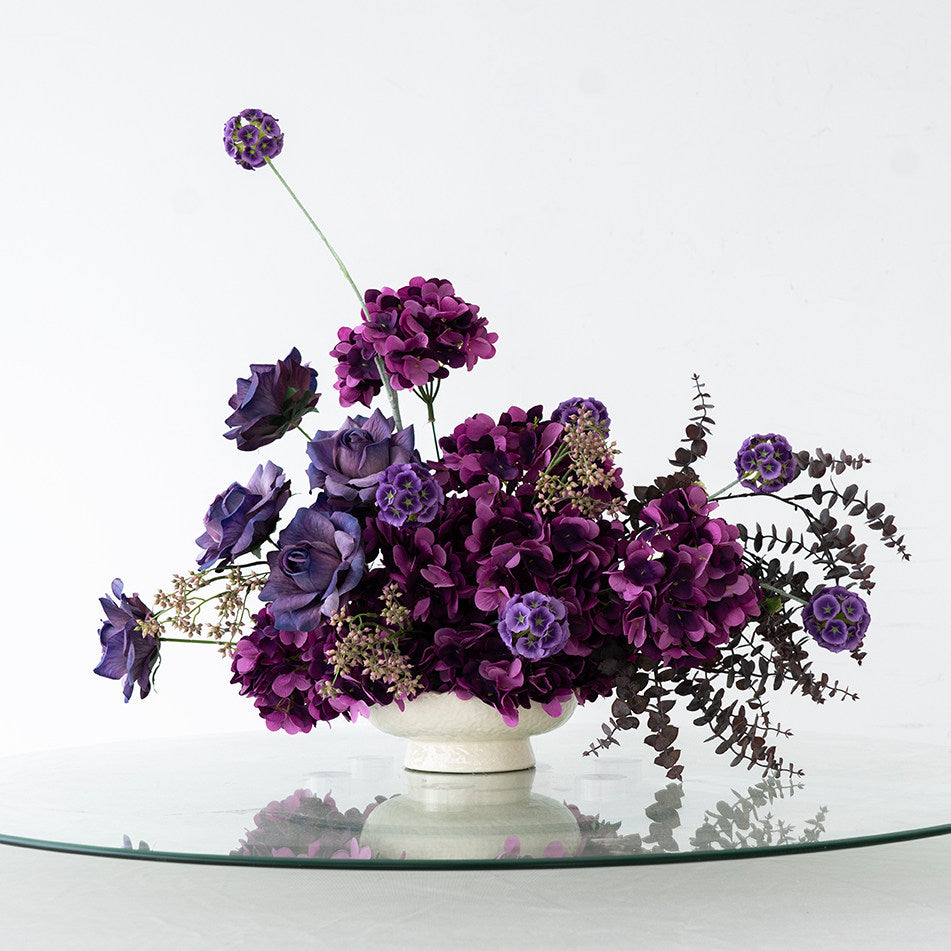 ValarFlower Artificial Table Flower Arrangement, Vintage Faux Floral Centerpiece for Wedding Reception, Party, Event & Home Decor TF-126
