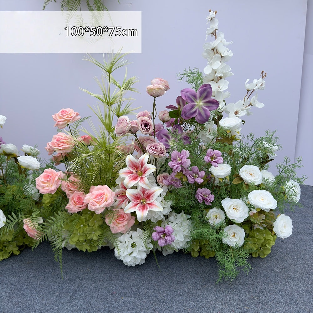 Valar Flower Whimsical Garden-Style Aisle Floral Runner with Phalaenopsis — Artificial Wedding Ceremony & Engagement Decor WF-108