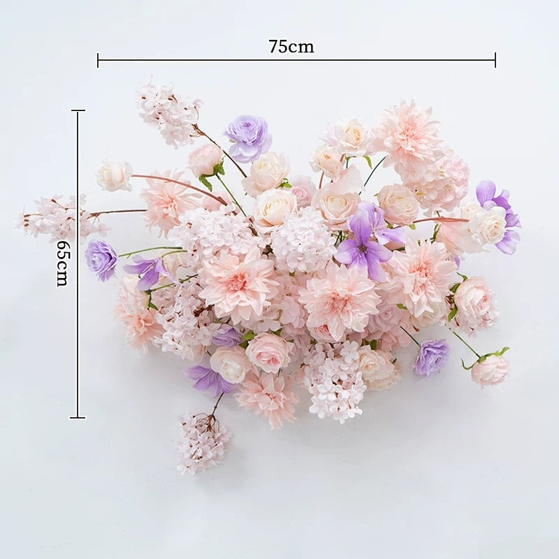 ValarFlower Pastel Pink Purple Floral Installation, Romantic Rose Flower Wall Decor for Wedding Ceremony and Event Backdrop FA-377
