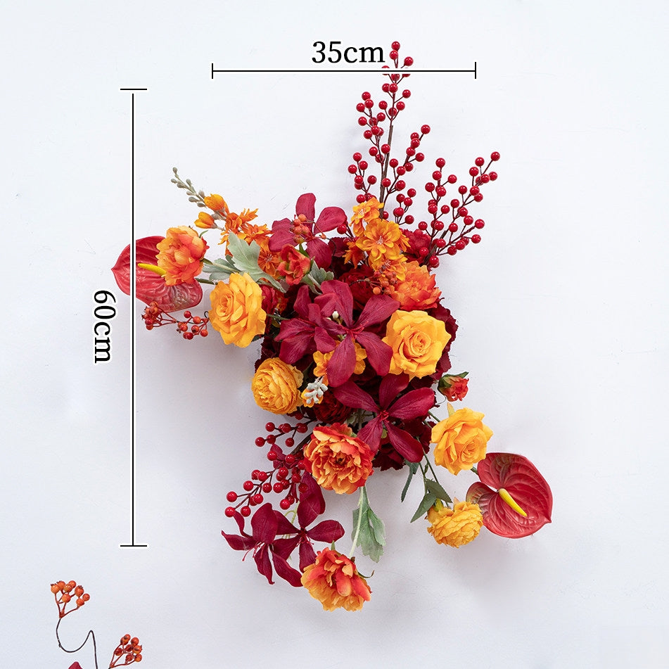 Arreglo de flores artificiales en durazno y blanco – Conjunto romántico para mesa de evento y decoración de señalización FA-263