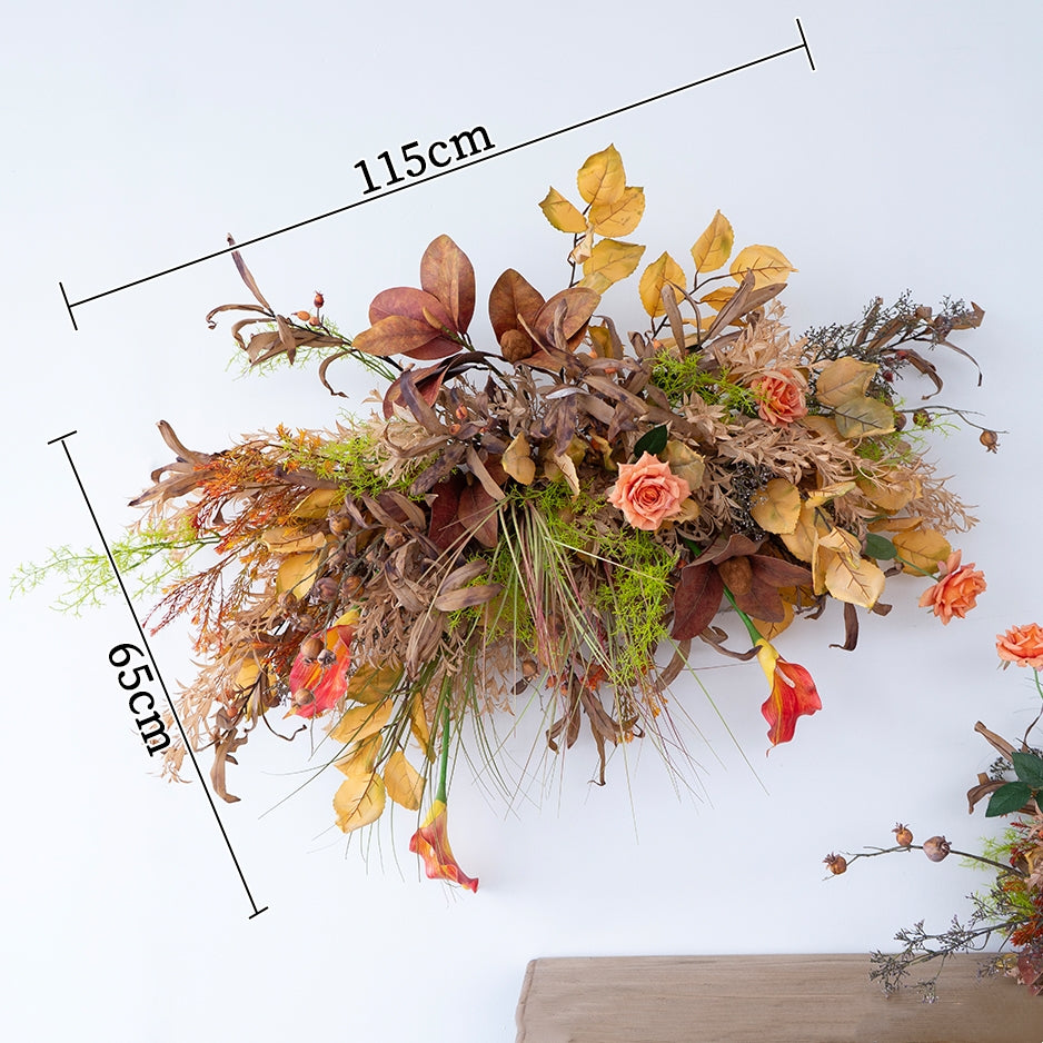 Pfirsich-weißes Kunstblumenarrangement – ​​Romantisches Event-Tisch- und Schild-Styling-Set FA-263