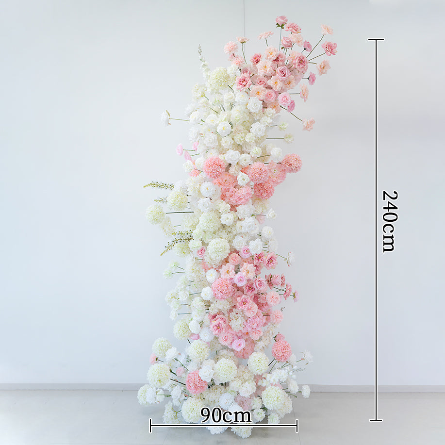 Arche florale élégante en forme de lune pour cérémonie de mariage - Arche de fleurs artificielles pour mariages, événements et occasions spéciales