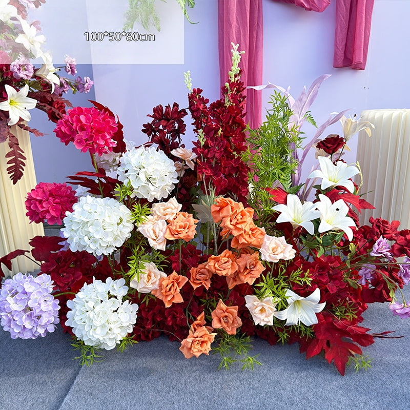 Valar Flower Red Wedding Aisle Artificial Flower Arrangements for Ceremony Backdrop & Venue Decoration WF-103