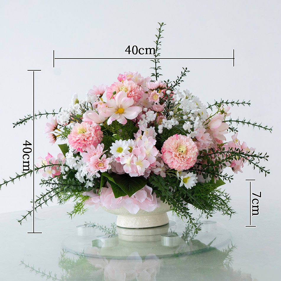 ValarFlower Artificial Floral Table Centerpiece, Wedding Reception Flower Arrangement, Faux Table Decor for Ceremony, Party & Home TF-125