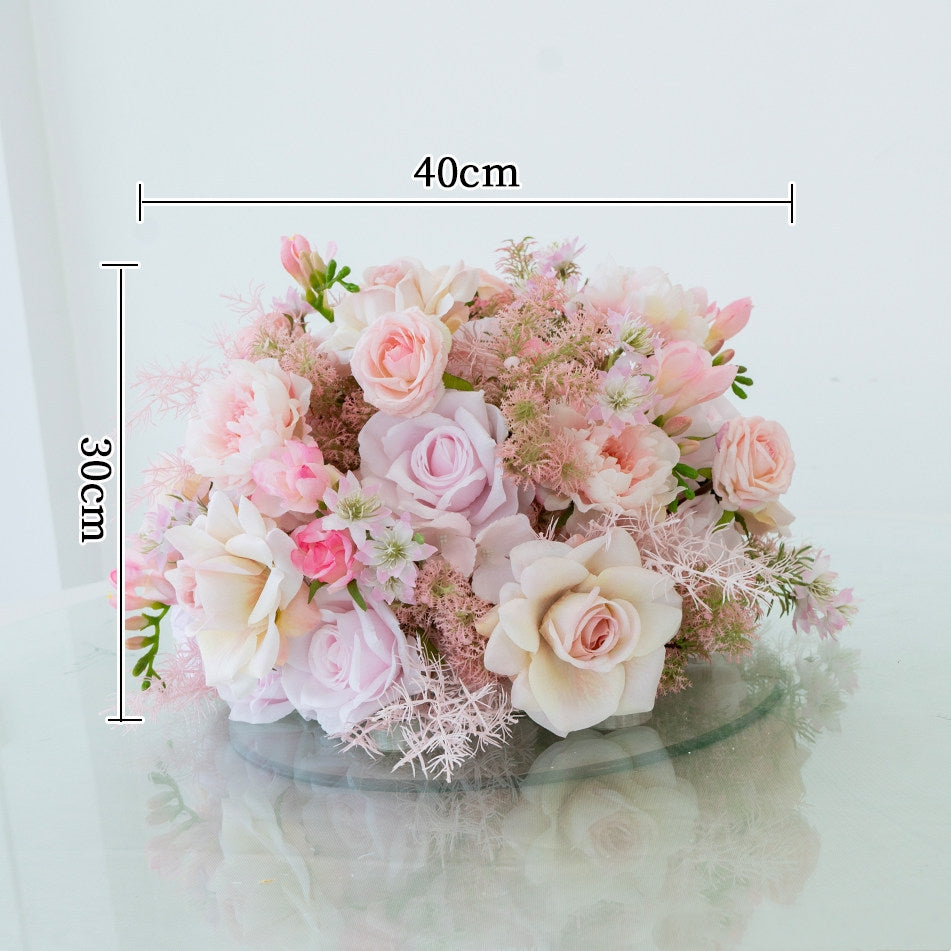 ValarFlower Artificial Table Flower Arrangement, Wedding Centerpiece Decor, Pink Purple Blue Red Floral Table Arrangement TF-123