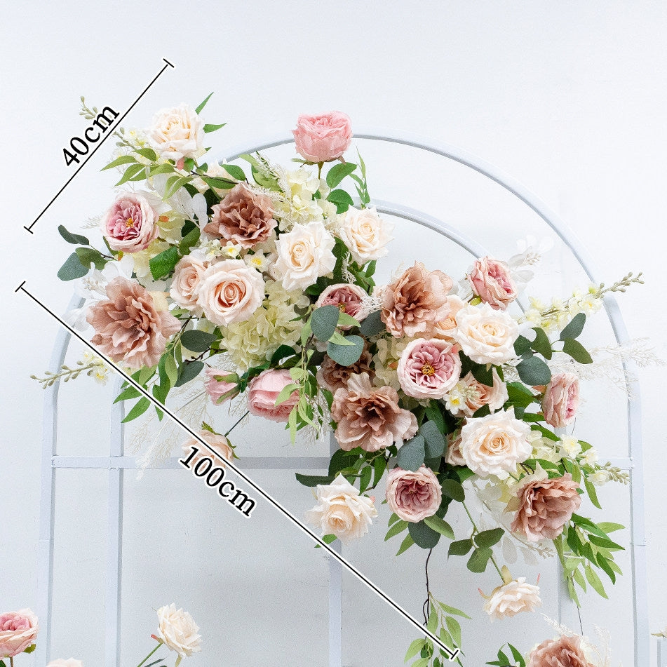 Valar Flower Champagne & Blush Faux Floral Arch Arrangement Set for Wedding Decor FA-320