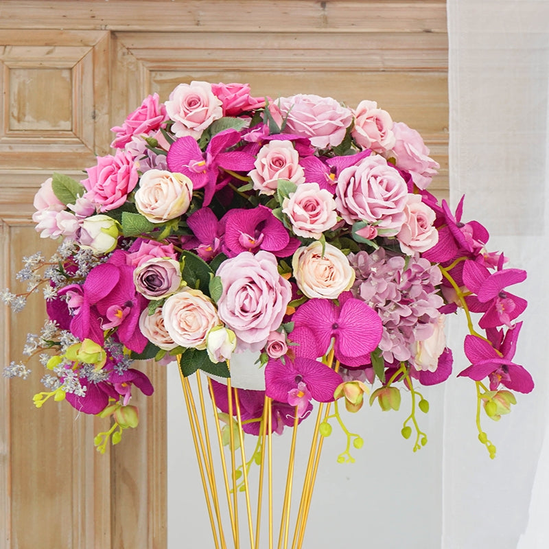 Wedding Floral Decoration Faux Flowers Centerpiece Floral Arrangement for Wedding Reception, Main Table, and T-Style Aisle Arch Flower Balls TF-109