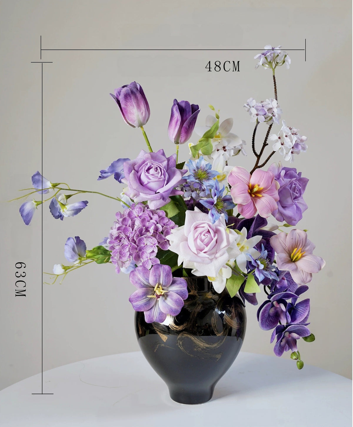 Elegantes Blumenstrauß-Arrangement mit Herbstmotiv | Luxuriöse Kunstblumen für Hochzeiten und Inneneinrichtung VB-113 (ohne Vase)