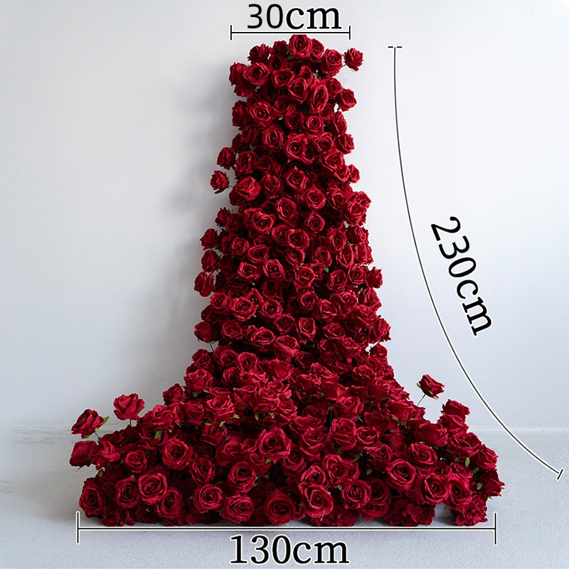 Red Rose Wedding Backdrop, Floral Arrangement Display, Event Decor and Reception Decoration FA-226