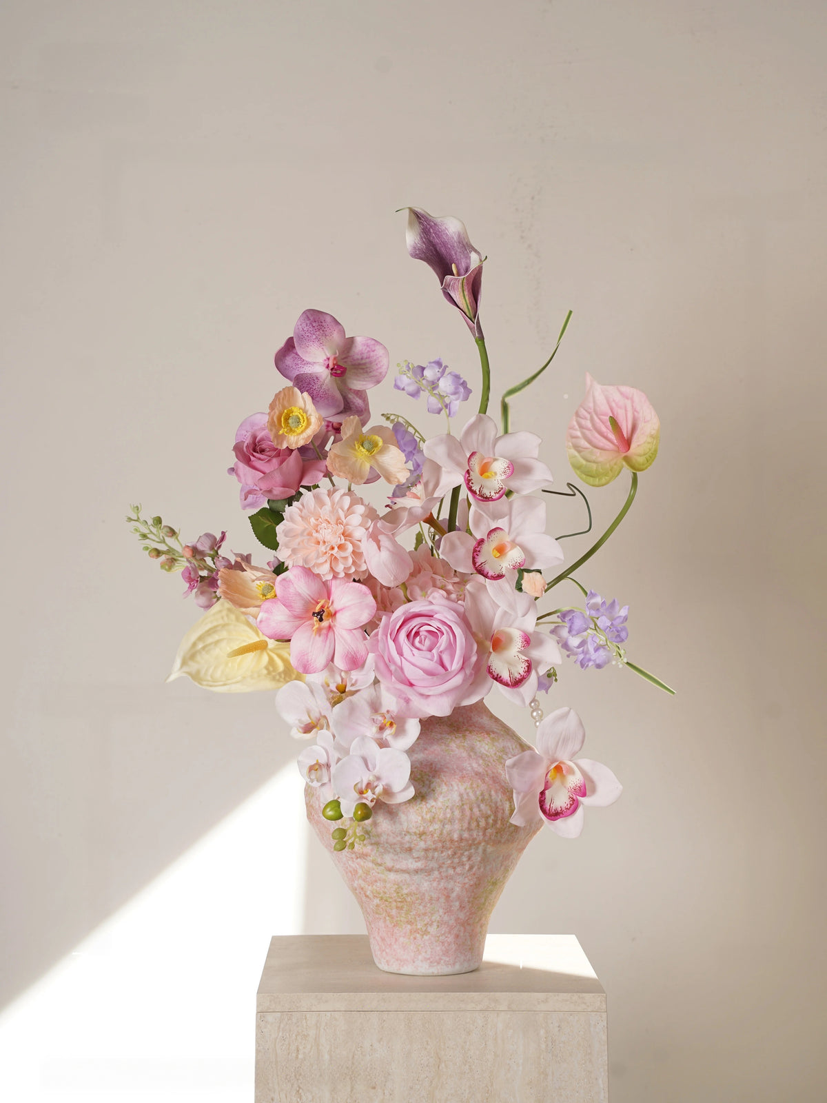 Elegantes Blumenstrauß-Arrangement mit Herbstmotiv | Luxuriöse Kunstblumen für Hochzeiten und Inneneinrichtung VB-113 (ohne Vase)