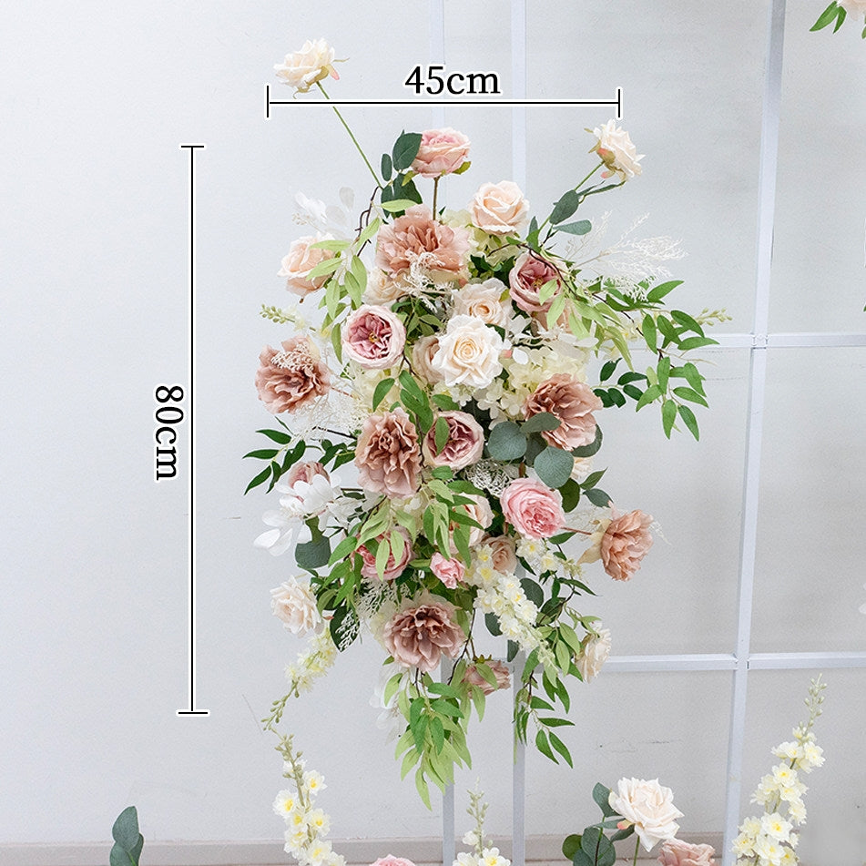 Valar Flower Champagne & Blush Faux Floral Arch Arrangement Set for Wedding Decor FA-320