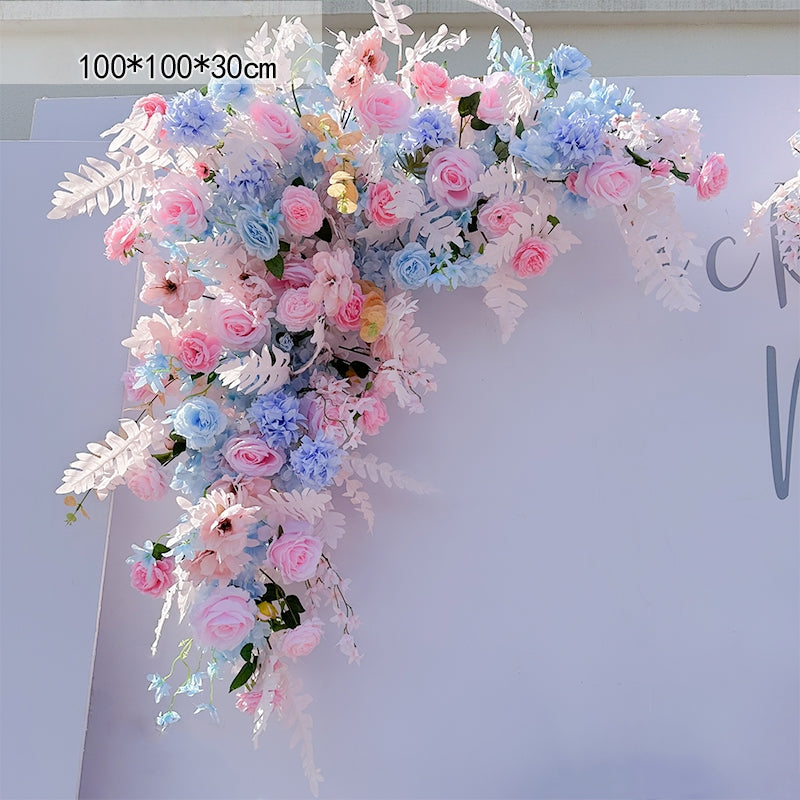 Valar Flower Pastel Pink and Blue Artificial Flower Aisle Arrangement for Wedding Ceremony Decor WF-102