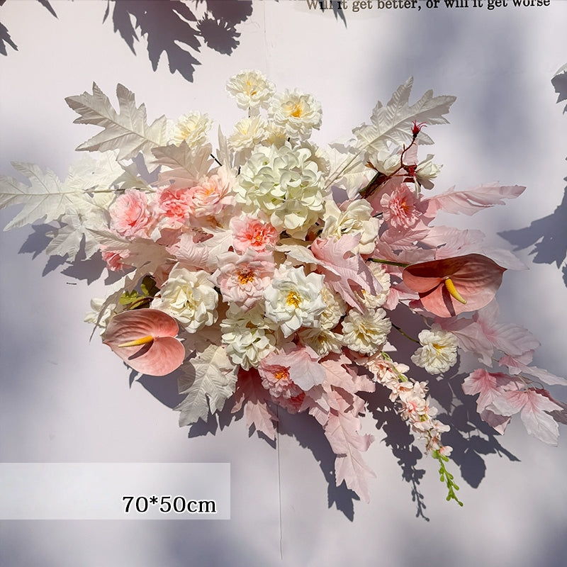 Configuración de flores artificiales inspiradas en la primavera – Conjunto de flores artificiales azules y amarillas para eventos FA-264