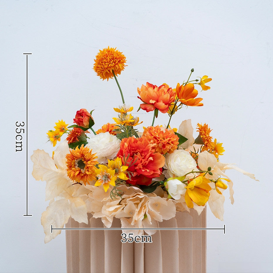 ValarFlower Orange Artificial Floral Installation Set, Wedding Ceremony Backdrop Decor FA-364