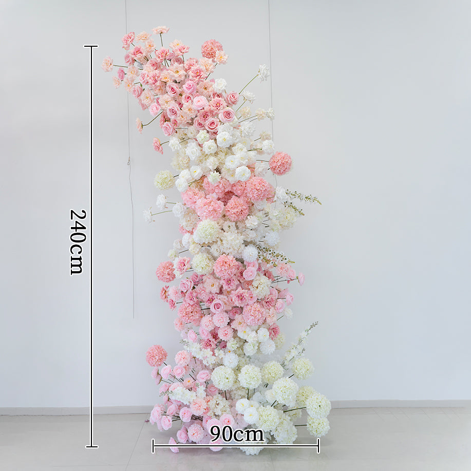 Arche florale élégante en forme de lune pour cérémonie de mariage - Arche de fleurs artificielles pour mariages, événements et occasions spéciales