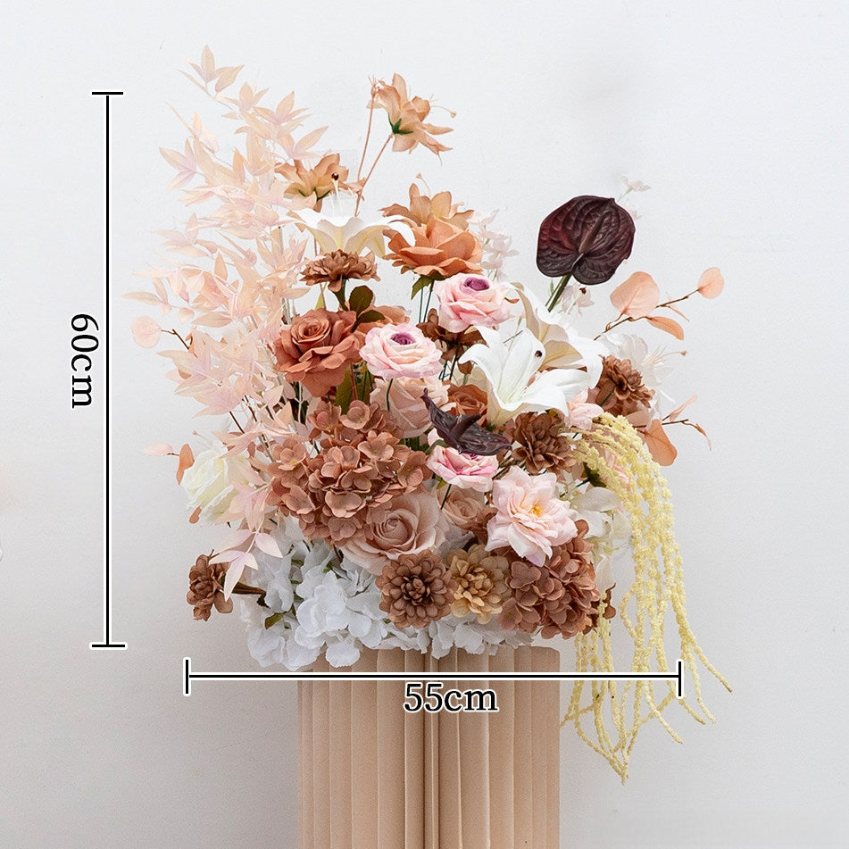 Schwarz-rosa Kunstblumen-Set – Moderne Geburtstagsparty-Hintergrunddekoration mit Kunstblumenarrangement FA-255
