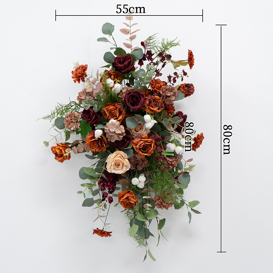 Pfirsich-weißes Kunstblumenarrangement – ​​Romantisches Event-Tisch- und Schild-Styling-Set FA-263