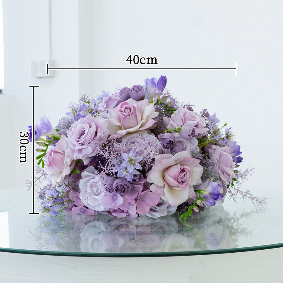ValarFlower Artificial Table Flower Arrangement, Wedding Centerpiece Decor, Pink Purple Blue Red Floral Table Arrangement TF-123