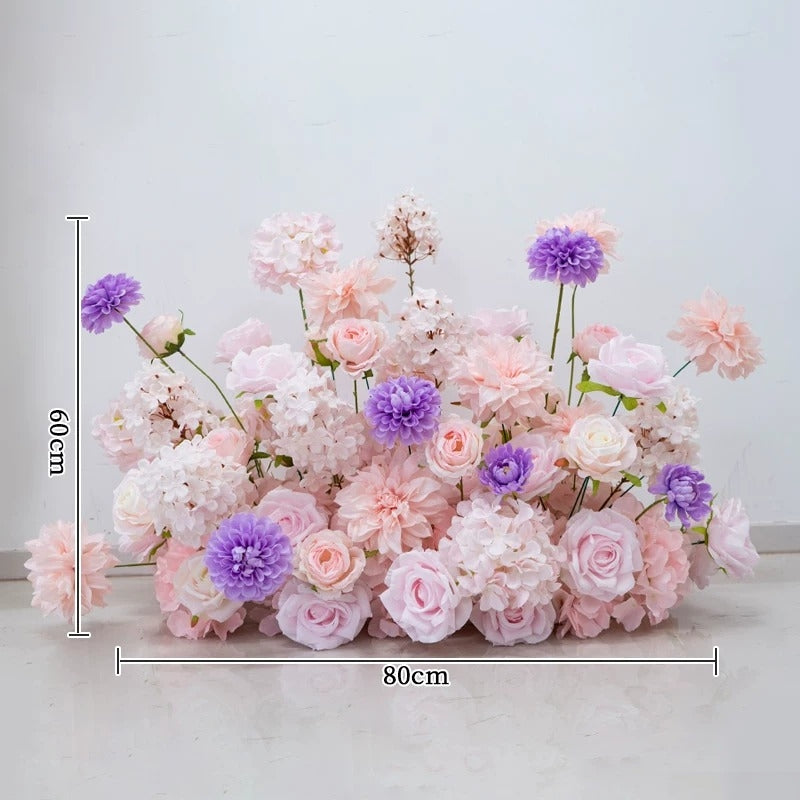 ValarFlower Pastel Pink Purple Floral Installation, Romantic Rose Flower Wall Decor for Wedding Ceremony and Event Backdrop FA-377