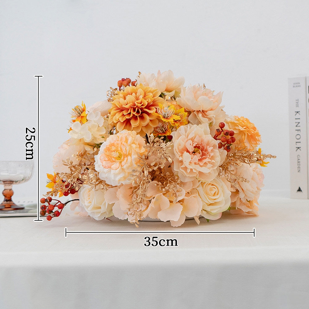 Arreglo Floral Artificial para Decoración de Bodas, Accesorio de Boda Hecho a Mano, Flores Artificiales para Pasillo de Boda al Aire Libre, Decoración de Escenario y Arreglo de Bola Floral TF-110