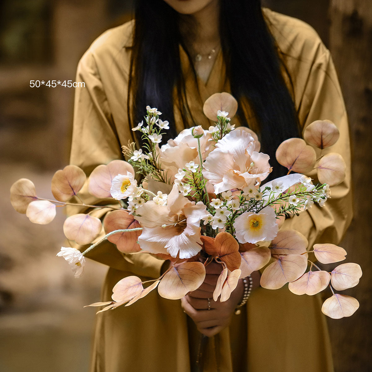 Fall Wedding Centerpiece in Warm Tones | Perfect Silk Floral Arrangement for Home, Living Room & Event Décor VB-101 (Without Vase)