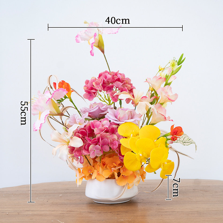 ValarFlower Mini Artificial Floral Arrangement in Vase for Table Centerpiece, Home Decor, Wedding Reception & Party Table Decoration VB-250