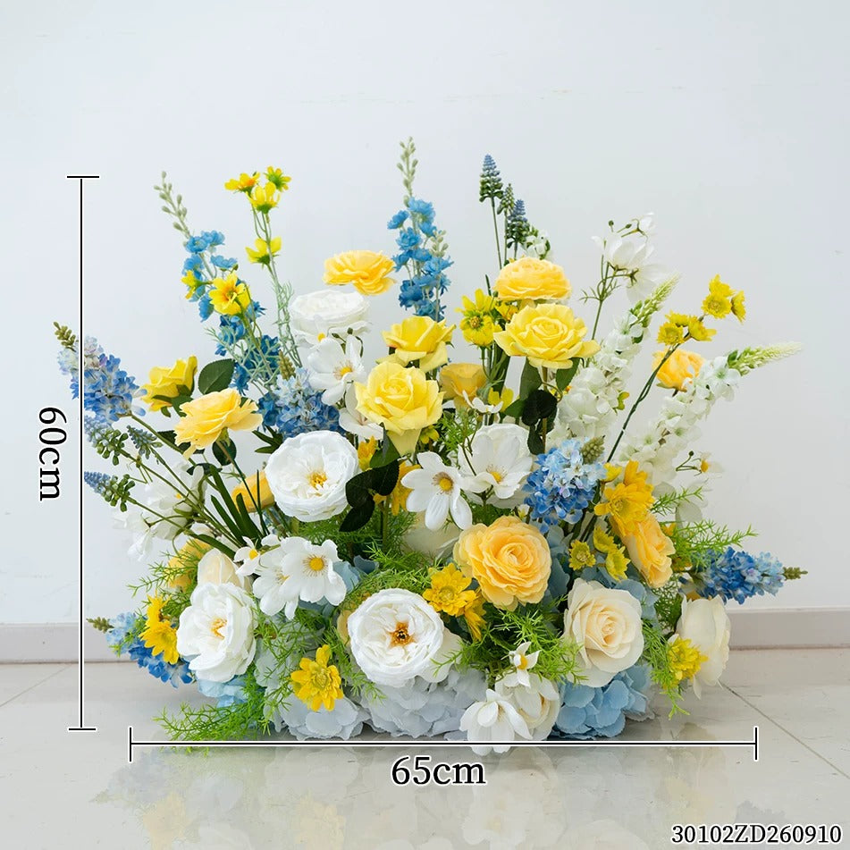 Arreglo de flores artificiales en durazno y blanco – Conjunto romántico para mesa de evento y decoración de señalización FA-263