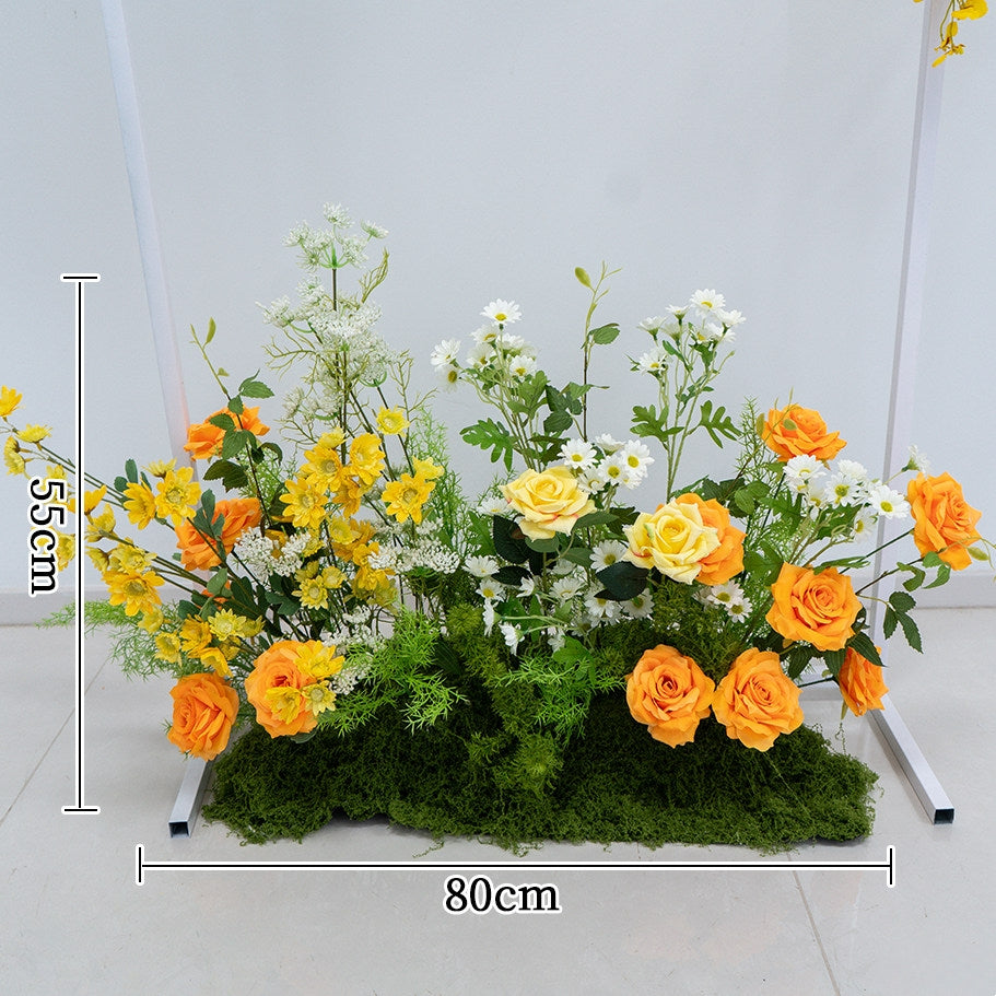 Valar Flower Fresh Yellow & Orange Faux Floral Arrangement Set for Wedding & Event Decor FA-319