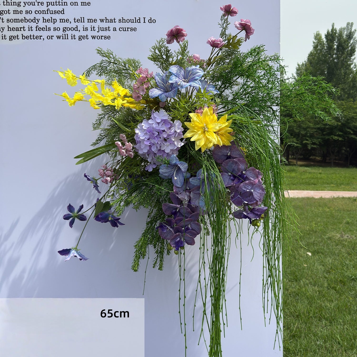 Valar Flower Enchanted Woodland Purple Clematis Aisle Floral Runner — Artificial Wedding Ceremony & Pathway Decor WF-112