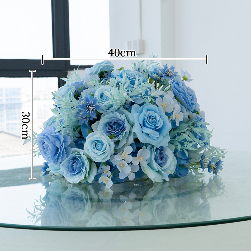 ValarFlower Artificial Table Flower Arrangement, Wedding Centerpiece Decor, Pink Purple Blue Red Floral Table Arrangement TF-123