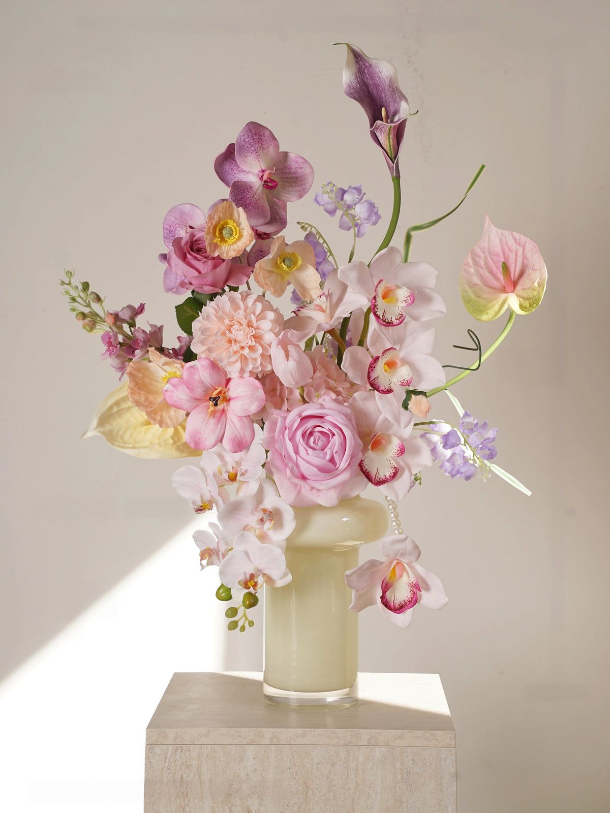 Elegantes Blumenstrauß-Arrangement mit Herbstmotiv | Luxuriöse Kunstblumen für Hochzeiten und Inneneinrichtung VB-113 (ohne Vase)