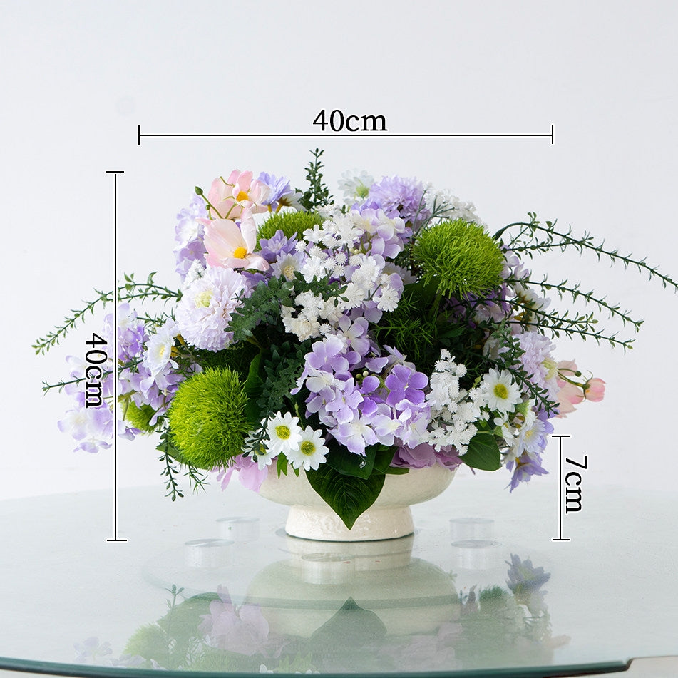 ValarFlower Artificial Floral Table Centerpiece, Wedding Reception Flower Arrangement, Faux Table Decor for Ceremony, Party & Home TF-125