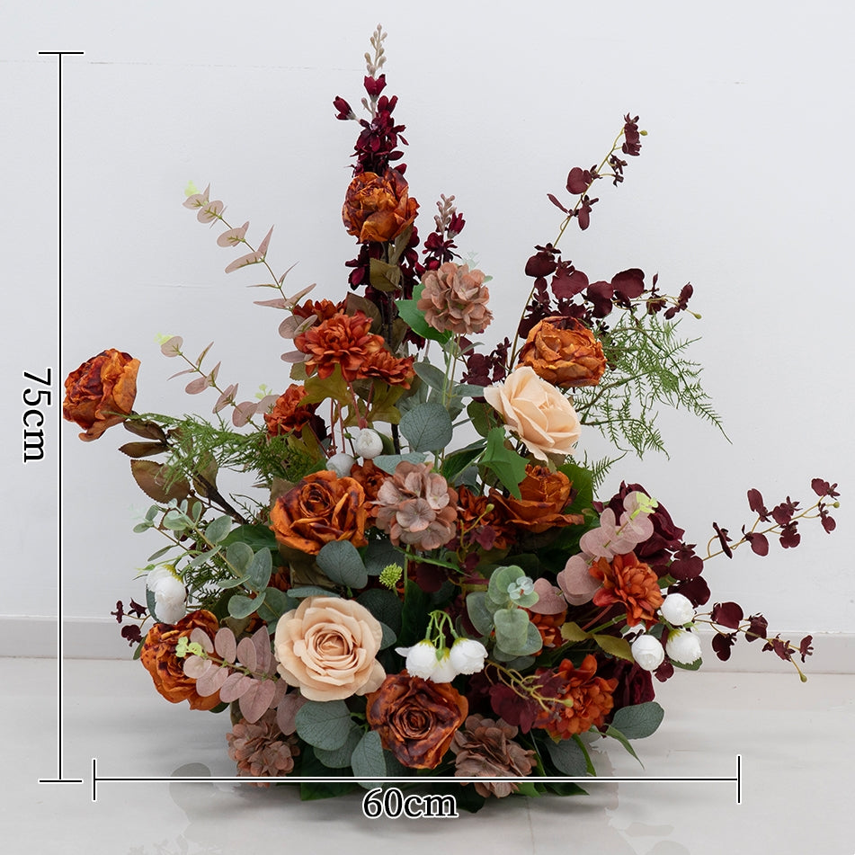 Pfirsich-weißes Kunstblumenarrangement – ​​Romantisches Event-Tisch- und Schild-Styling-Set FA-263