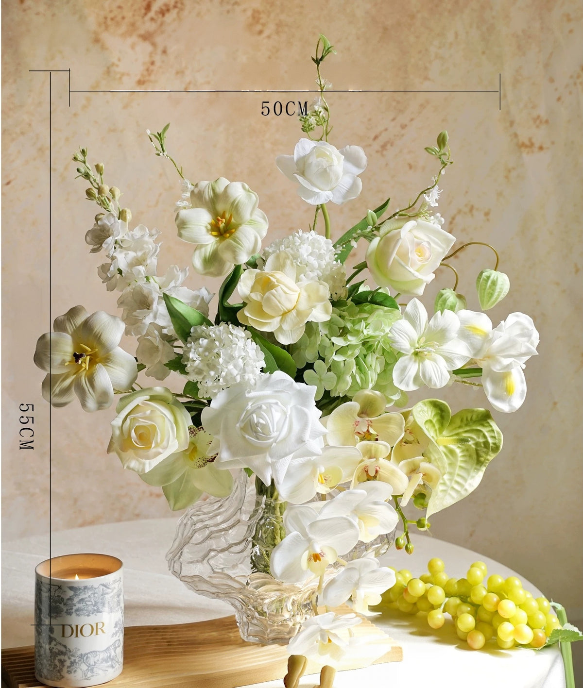 Elegantes Blumenstrauß-Arrangement mit Herbstmotiv | Luxuriöse Kunstblumen für Hochzeiten und Inneneinrichtung VB-113 (ohne Vase)