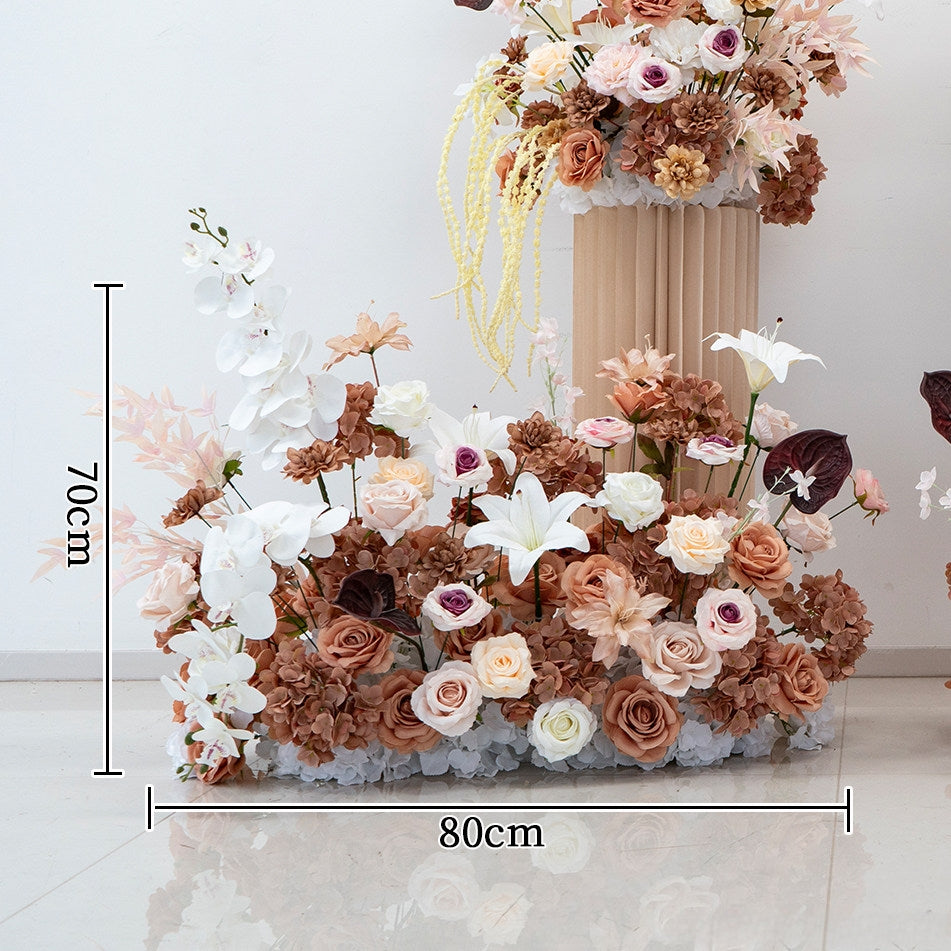 Schwarz-rosa Kunstblumen-Set – Moderne Geburtstagsparty-Hintergrunddekoration mit Kunstblumenarrangement FA-255
