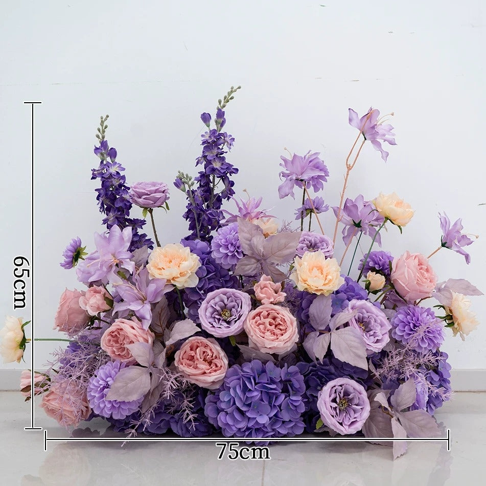Pfirsich-weißes Kunstblumenarrangement – ​​Romantisches Event-Tisch- und Schild-Styling-Set FA-263