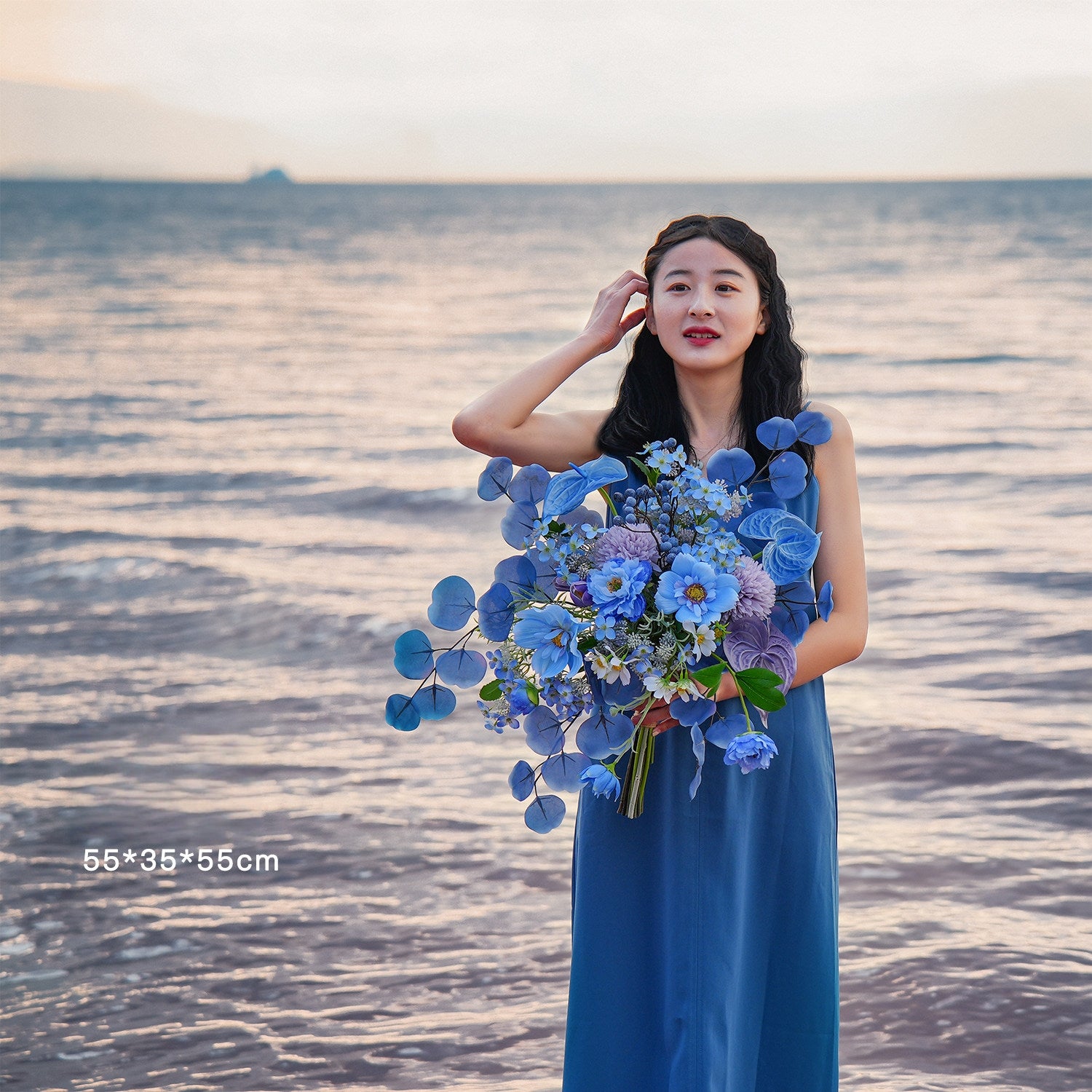 ValarFlower Artificial Bridal Bouquet, Romantic Garden Faux Wedding Bouquet for Bride, Bridesmaid, Beach Wedding, Ceremony & Photoshoot VB-266