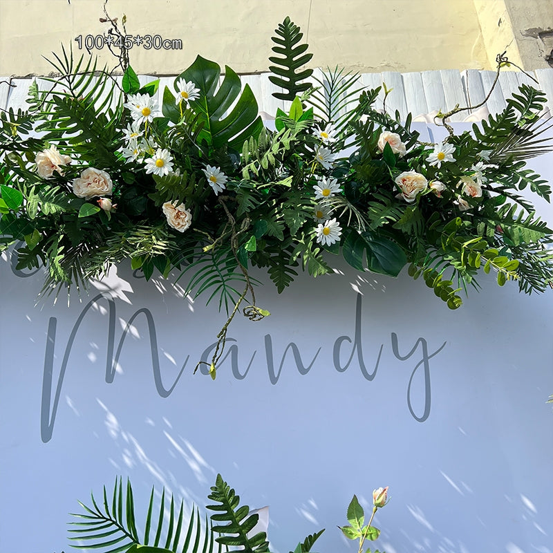 Valar Flower Forest-Themed Eucalyptus Aisle Floral Runner — Faux Greenery Wedding Pathway Decor WF-120