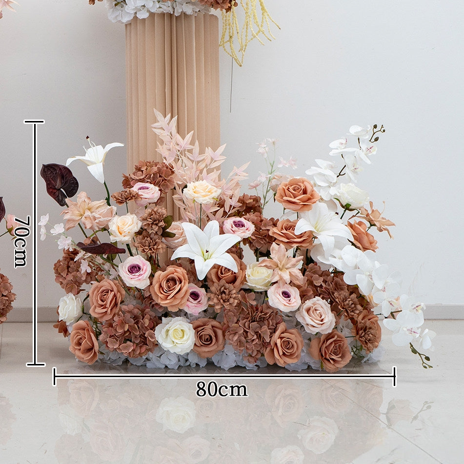 Schwarz-rosa Kunstblumen-Set – Moderne Geburtstagsparty-Hintergrunddekoration mit Kunstblumenarrangement FA-255
