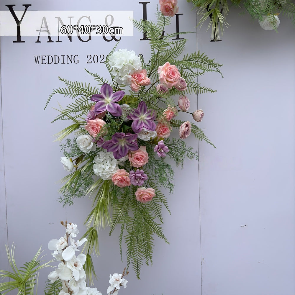 Valar Flower Whimsical Garden-Style Aisle Floral Runner with Phalaenopsis — Artificial Wedding Ceremony & Engagement Decor WF-108